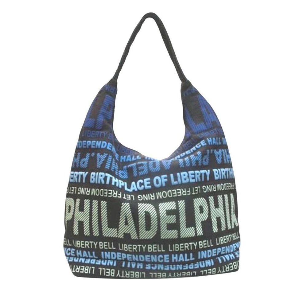 Robin Ruth Philadelphia Liberty Bell Hobo Tote Bag Blue Black NWT